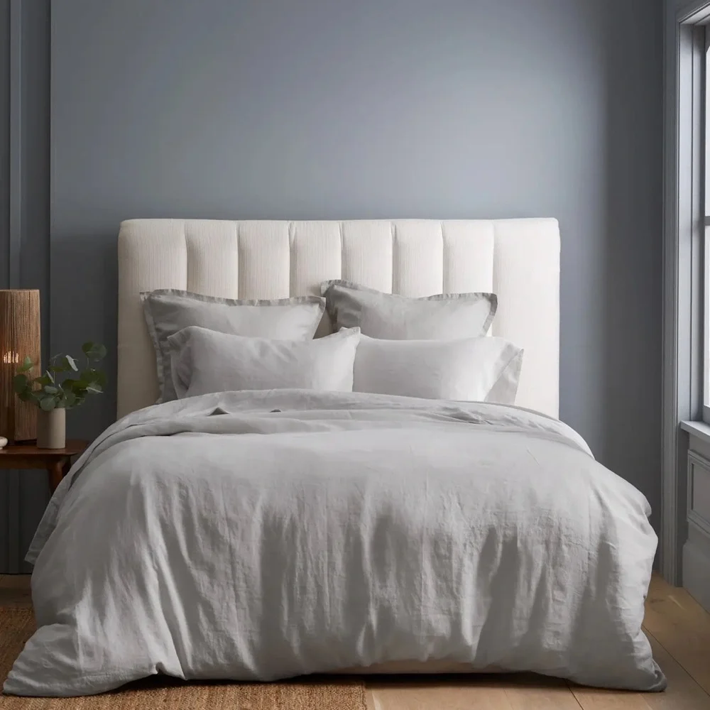 NWOT Quince European Linen Light Grey Euro Sham